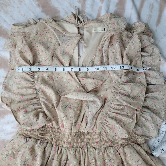 NWT Tan Floral Mini Dress - Picture 7 of 7